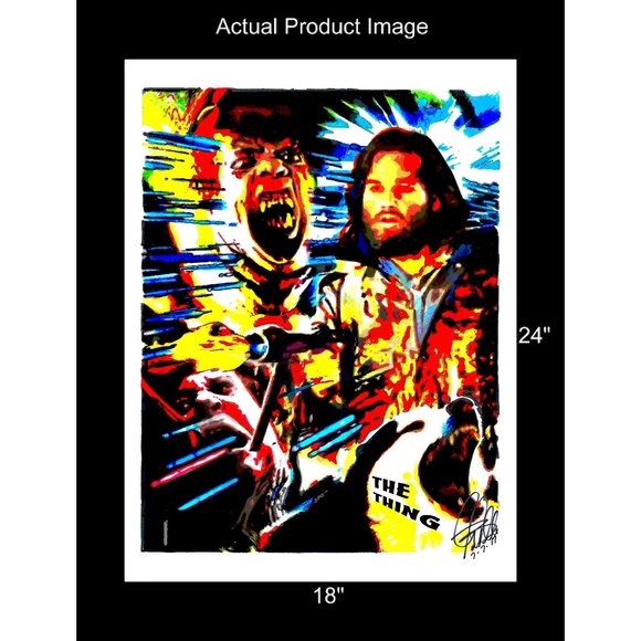 The Thing John Carpenter Kurt Russell Horror Film Poster Print Wall Art 18x24 - Picture 2 of 5